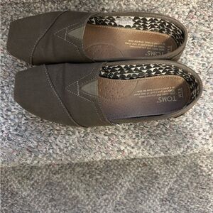 TOMS Charcoal Canvas Slip-Ons